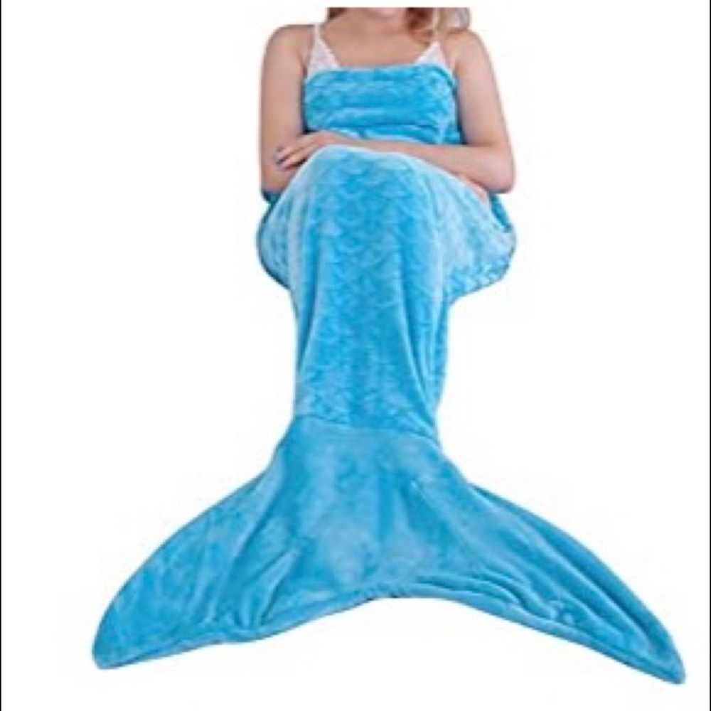 Blue Fleece Mermaid Blanket 🧜‍♀️ ,25”×60”
